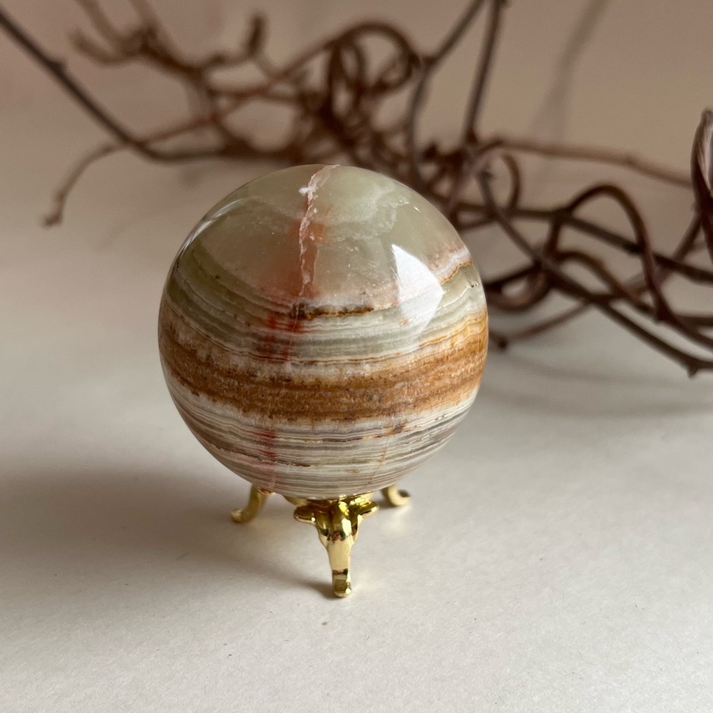 Green Calcite Onyx Sphere - Picture 6 of 15